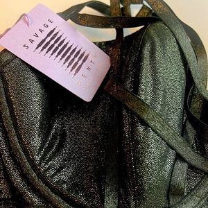 Savage agents Forest Green Metallic Bra